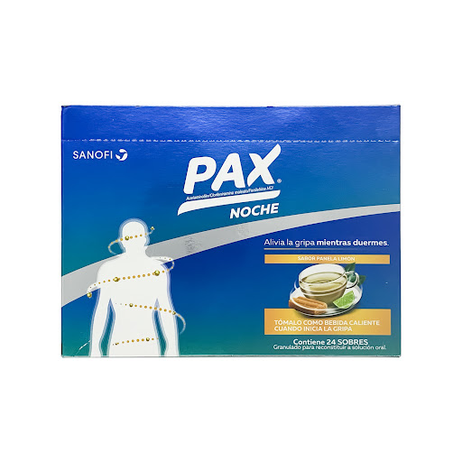 Pax Noche Panela Limón Acetaminofén + Fenilefrina 500mg/10mg Eurofarma Sobre x 6 gr