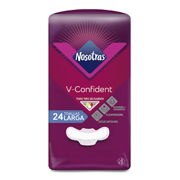 Toallas Higiénicas Nosotras V-Confident Larga Paquete x 24 und  