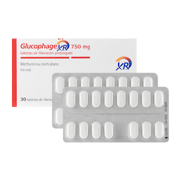 Glucophage Xr Metformina 750 mg Merck Caja x 30 Tabletas  