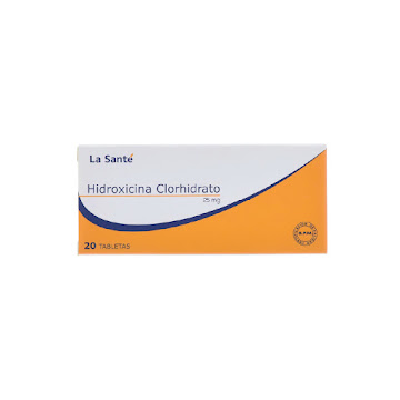 Hidroxicina Clorhidrato   25 mg La Santé Caja x 20 Tabletas  