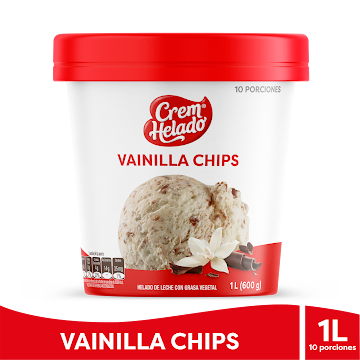 Helado Crem Helado   Vainilla Con Chips De Chocolate X1l.                