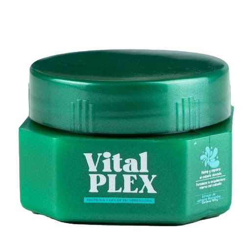 Proteína Capilar VitalPlex Personal x 100 gr Vegano Cosmetics Unidad x 1 und Proteína reparadora para cabello maltratado y procesado. Reestructura, fortalece, rellena la fibra, reduce frizz y aporta brillo intenso y nutrición profunda. Apta para niñas +9, embarazadas y lactant