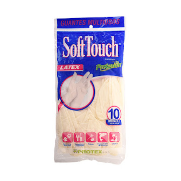 Guantes De Latex Protexion Multiusos Soft Touch Talla Única x 10 und  