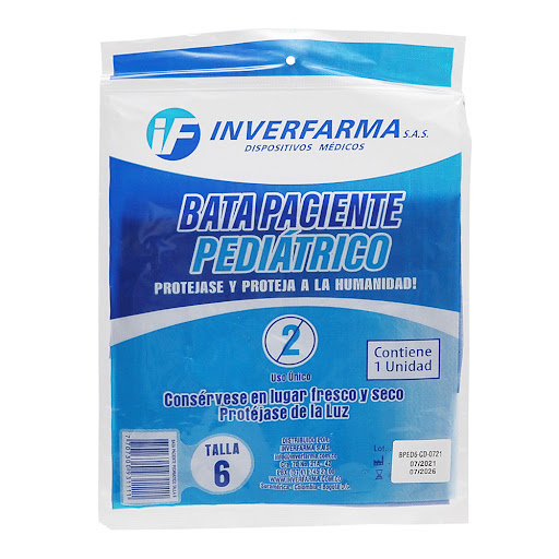 Bata Paciente Inverfarma Pediátrico Talla 6 x 1 und