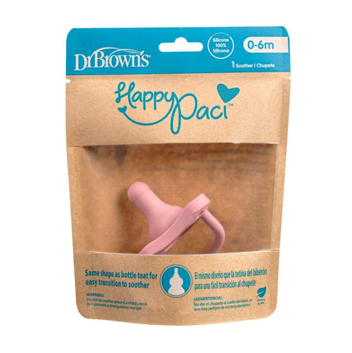 Chupo Transicion Happy N1 Rosada x1 Dr Browns Tetina x 1 Calmar a tu bebé es más fácil con el HappyPaci de Dr. Brown´s. Este suave chupete 100 % de silicona tiene la forma del chupo del tetero con la que el bebé ya está familiarizado, para que lo acepte fác