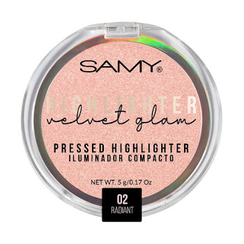 Polvo Compacto Samy Iluminador Velvet Glam Tono 02 Estuche x 5 g  
