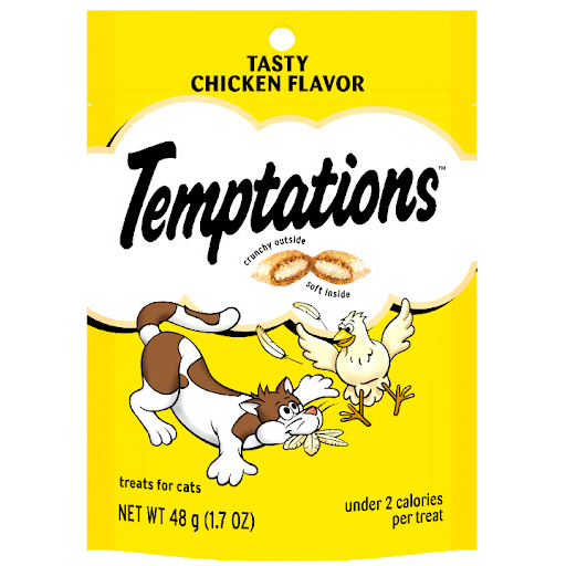 Snack Para Gatos Temptations Adultos Sabor A Pollo x 48 gr