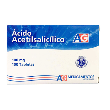 Ácido Acetilsalicílico AG 100mg Caja x 100 Tabletas  