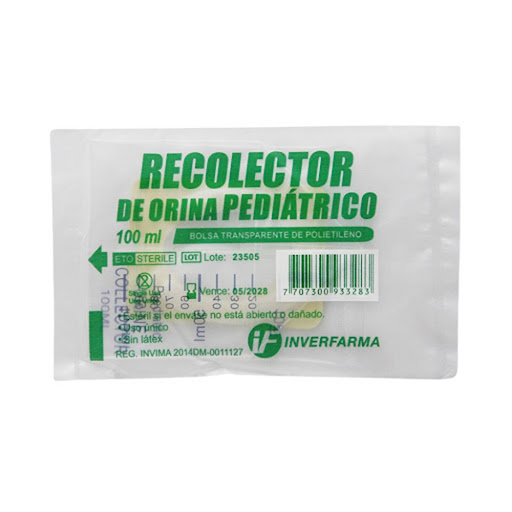 Fracción Bolsa De Recolección Inverfarma Orina Pediátrica&nbsp;Bolsa&nbsp;x&nbsp;60&nbsp;ml