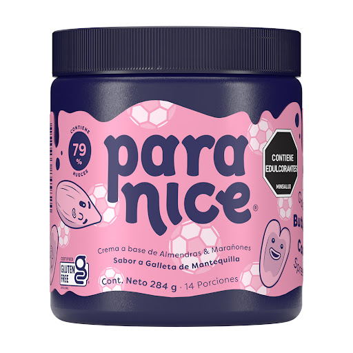 Crema A Base De Almendras Y Marañones Paranice Sabor A Galleta De Mantequilla Tarro x 284 Gr