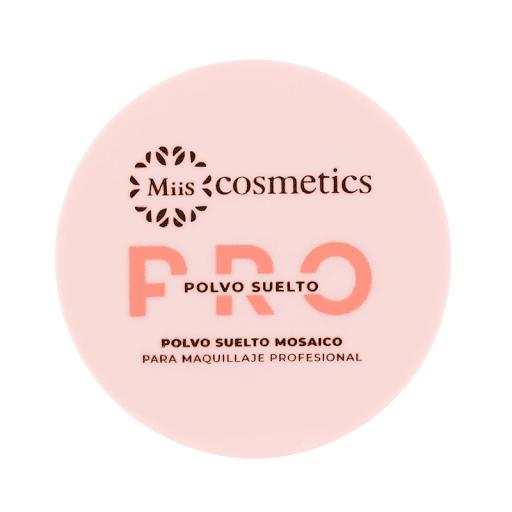 Polvo Suelto Mosaico Colección Pro MIIS COSMETICS Polvo suelto x 1 Polvo ultrafino con tonos translúcido, banana y rosado, diseñado para fijar, iluminar y corregir. Ofrece un acabado natural, adaptable a todo tipo de piel. Contenido 12 gr