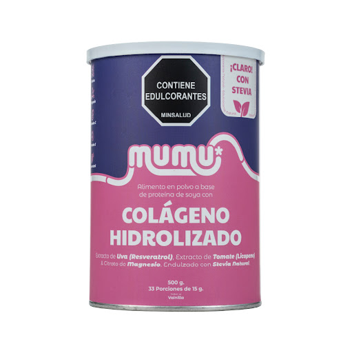 Colágeno Hidrolizado Mumu Sabor Vainilla Lata x 500 gr
