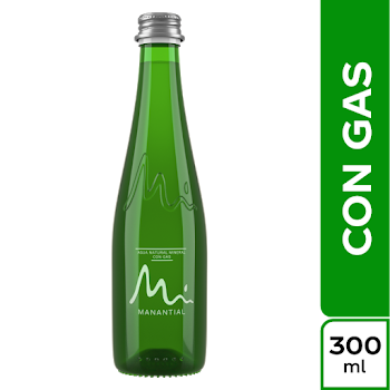 Agua Manantial Natural   Mineral Con Gas x 300Ml 