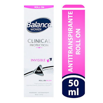 Desodorante Balance For Women Clinical Invisible Roll On X50Ml.          