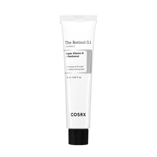 THE RETINOL 0.1 CREAM COSRX FRASCO 20 ML x 20 ML "El Retinol 0.1% de COSRX es un serum anti-edad formulado con una concentración suave de retinol (vitamina A), ideal para principiantes o quienes buscan una introducción al uso de este potente ingredi