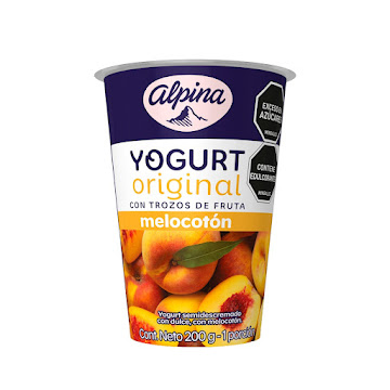 Yogurt Alpina Original Trozos De Fruta Melocotón x 200 gr  