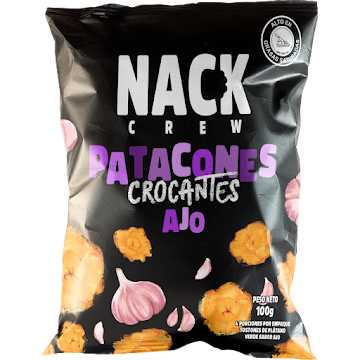 Patacones Crocantes Nack   Crew Ajo Paquete x 100 gr  