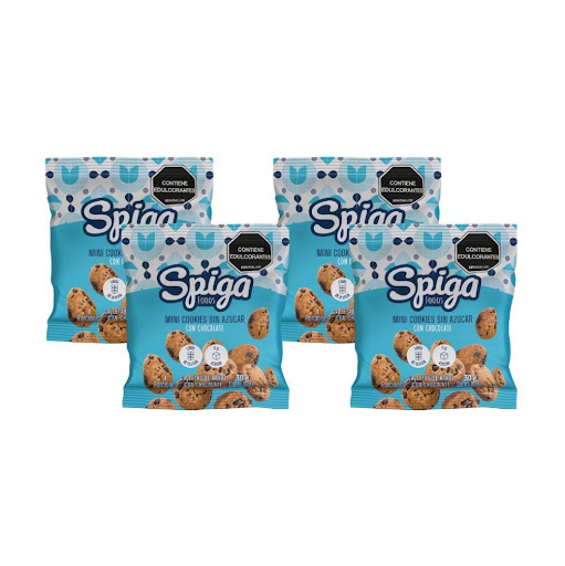 Mini Cookies con Chocolate Sin Azúcar Spiga Foods x4 Spiga Foods Bolsa x 4 undefined