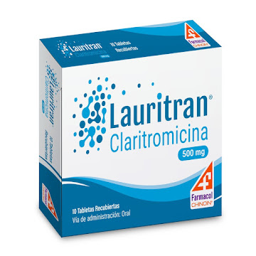 Lauritan Claritromicina 500mg Farmacol Caja x 10 Tabletas  