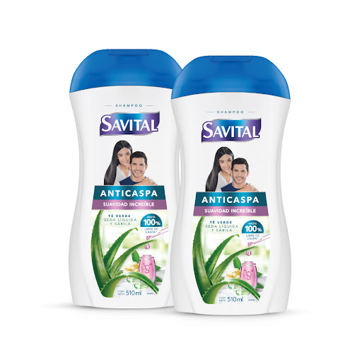 Shampoo Savital   Anticaspa Té Verde y Seda Pack x 2 Und