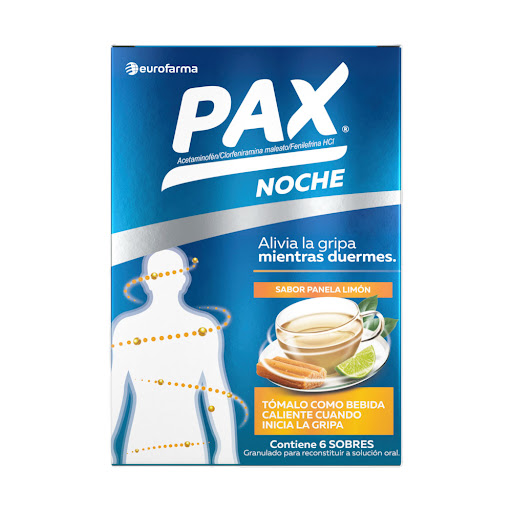 PAX NOCHE PANELA LIMÓN CAJA X6SOB SAN ACETAMINOF FENILEFRI CLORFENIR  