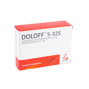Doloff Bitartrato de Hidrocodona + Acetaminofén 5mg/325mg Legrand Caja x 10 Tabletas  