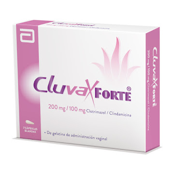 Cluvax Forte Clotrimazol + Clindamicina 200mg/100mg Gynopharmap Caja x 7 Cápsulas Blandas  