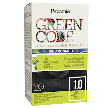 Kit Tinte Recamier Green Code Ingredientes Naturales Negro Natural #1.0 x 1 und  
