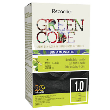 Kit Tinte Recamier Green Code Ingredientes Naturales Negro Natural #1.0 x 1 und  