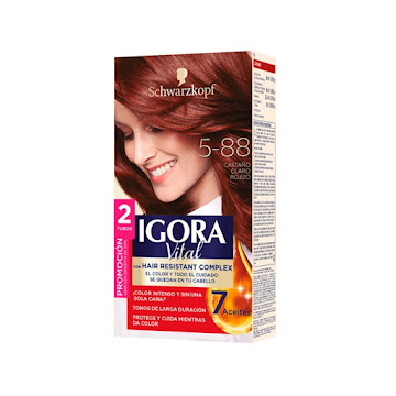 Tinte Igora Vital 5-88 Castaño Claro Rojizo Caja x 1 und  