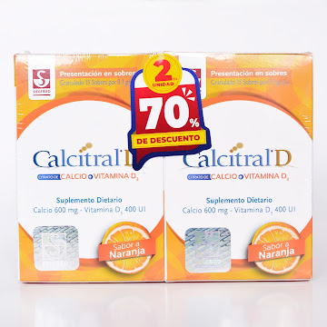 Calcitral D Sabor A Naranja 2 Cajas x 15 Sobres  