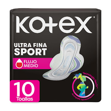 Toallas Femeninas Kotex Sport Ultradelgadas x 10 und  