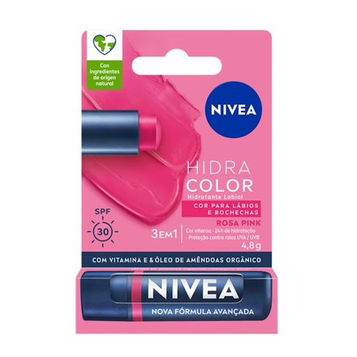 Hidratante Labial Nivea Hidra Color Rosa Pink x 4.8 gr