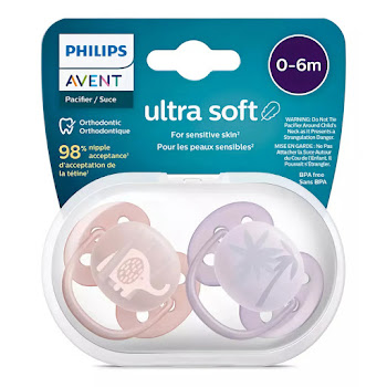 Chupo Entretención Avent Ultra Soft 0-6m Elefante/Palmera x 2 und  