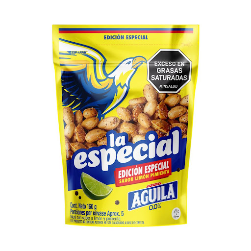Mani La Especial Águila Sabor Limon Pimienta Bolsa x 160 g