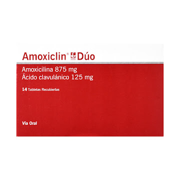 Amoxiclin Duo Amoxicilina + Ácido Clavulánico 875mg/125mg Siegfried Caja x 14 Tabletas  