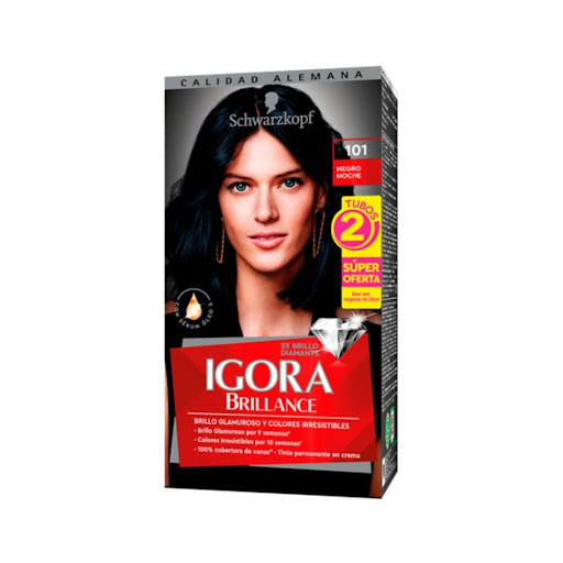 Tinte Igora Brillance 101 Negro Noche Caja x 1 und