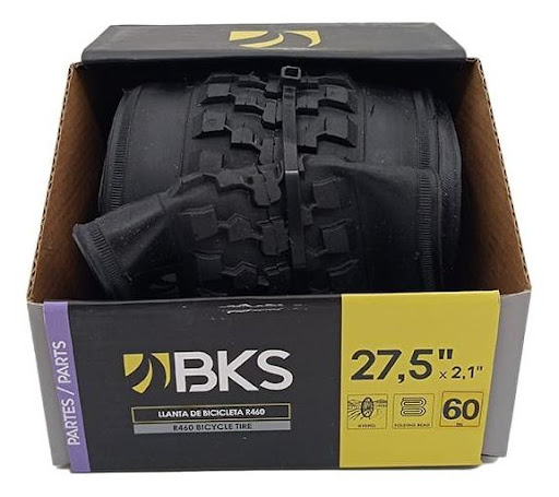 Caucho Híbrido Bks R460 27.5; X 2.1; BKS Caja x 1 Caucho BKS Híbrido 27.5; El caucho híbrido Bks es una excelente opción para quienes buscan un neumático resistente y duradero para su bicicleta. Con una mezcla de caucho de alta calidad, este neumátic