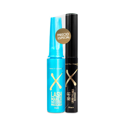 Pack Pestañina Max Factor Lash Maker Tubo x 15 ml + Delineador Max Factor Negro Tubo x 5 ml