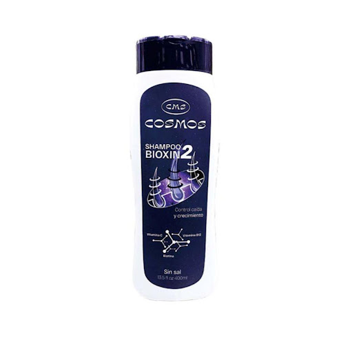 Shampoo Anticaida Femenino CMS Cosmos Bioxin 2 CMS Cosmos Pote x 1 Nuestro shampoo de uso femenino libre de sales, enriquecido con minoxidil al 2%, biotina, vitamina C y vitamina B12, es el aliado perfecto para el cuidado del cabello fino y débil que tiende a caerse.