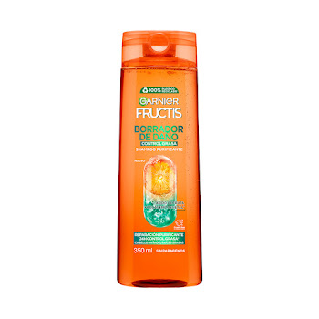 Shampoo Garnier Fructis Borrador De Daño Control Grasa Cabello Dañado Y Oleoso Frasco x 350 ml  
