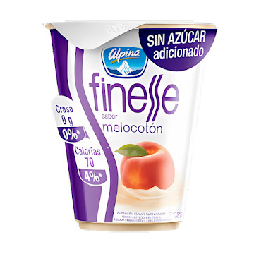 Yogurt Alpina Finesse Melocotón 0% Grasa x 180 gr  