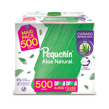 Toallitas Húmedas Pequeñín Aloe Caja x 500 und  