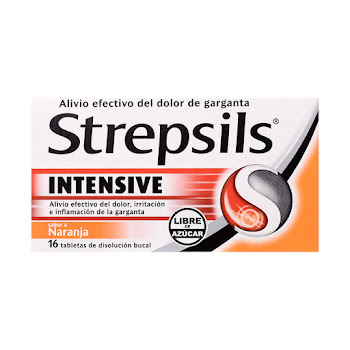 Strepsils Intensive Flurbiprofeno 8,75 mg Sabor A Naranja Caja x 16 Tabletas  