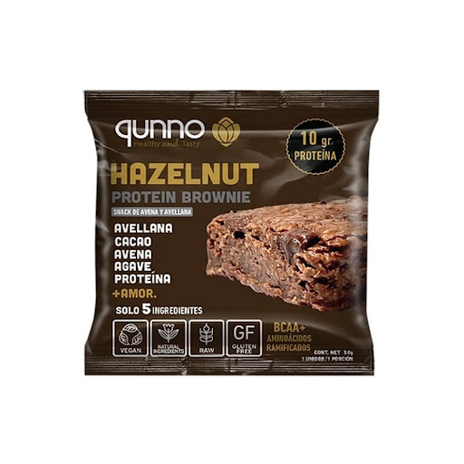 Brownie Proteico De Con Crema De Avellanas Qunno x 50 gr