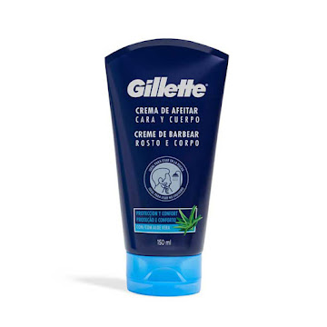 Crema de Afeitar Gillette Cara y Cuerpo para Hombre con Aloe Frasco x 150 ml  