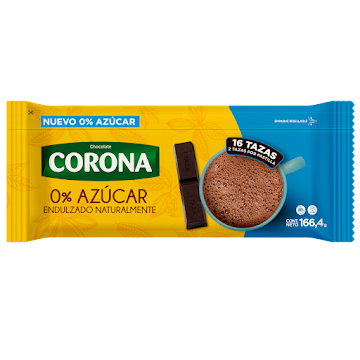 Chocolate Corona Sin Azúcar Barra x 166 gr  