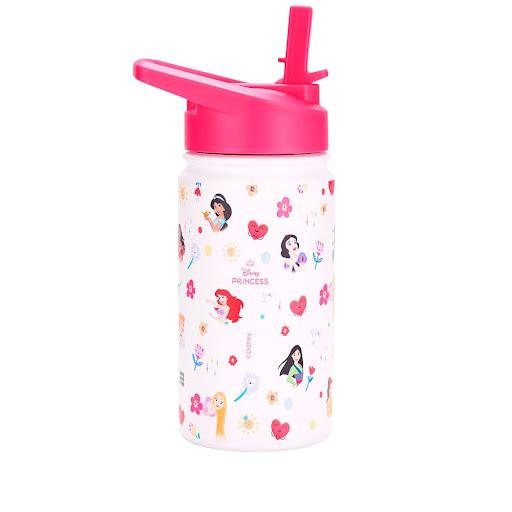 Termo para niños Jr + Disney Princesses Pink Cubitt Bolsa x 1 Termo para niños Cubitt Jr + Disney: Hidratación divertida para niños. 414 ml, conserva frío 24h y caliente 12h. Con pajilla, acero inoxidable libre de BPA y tapa antifugas.