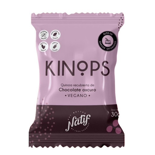 Snack Quinoa Kinops Chocolate Oscuro 60% Paquete X 30 Gr