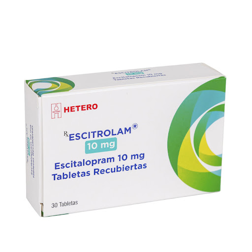 Escitrolam Escitalopram 10mg Caja x 30 Tabletas